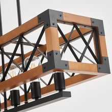 Lanny Pine Wood 5 Light Pendant
